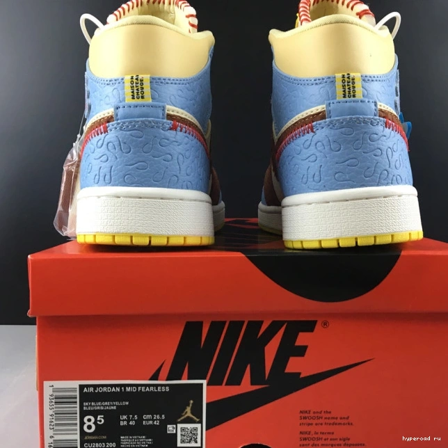 x Jordan 1 SE Rouge CU2803-200 Fearless Maison Chateau Mid Air 0606